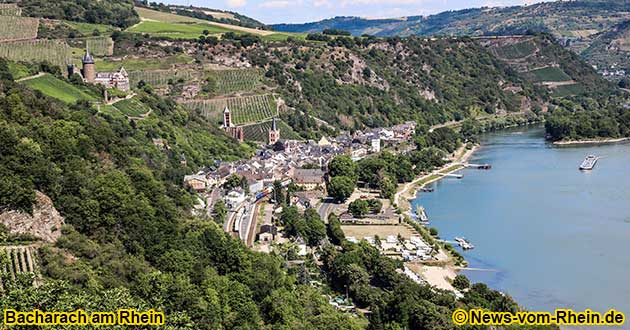 The small town of Bacharach is surrounded by vineyards and is easily accessible by boat, train or car.