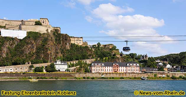 Koblenz am Rhein and the Ehrenbreitstein Fortress are popular destinations on the Middle Rhine.