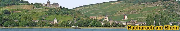 Bacharach Germany Rhine river banks, boat cruise on the Rhine river, romantic to fall in love